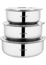 Schafer Practi Çelik Saklama Kabı 3 Lü (16-18-20 cm)